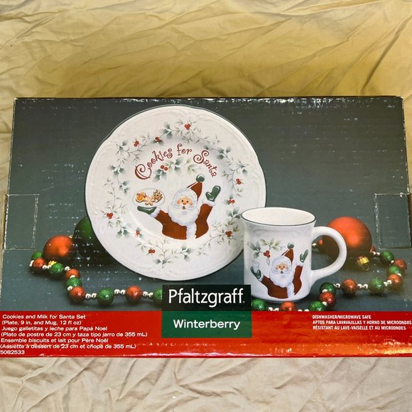 Pfaltzgraff Winterberry Cookies and Milk for Santa - Picture 2 of 3